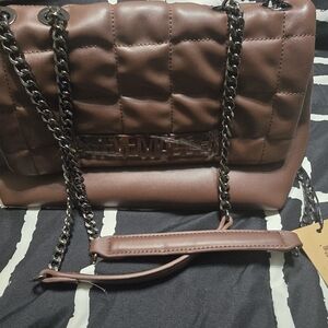 Steve Madden Chocolate Quilted Shoulder Bag
